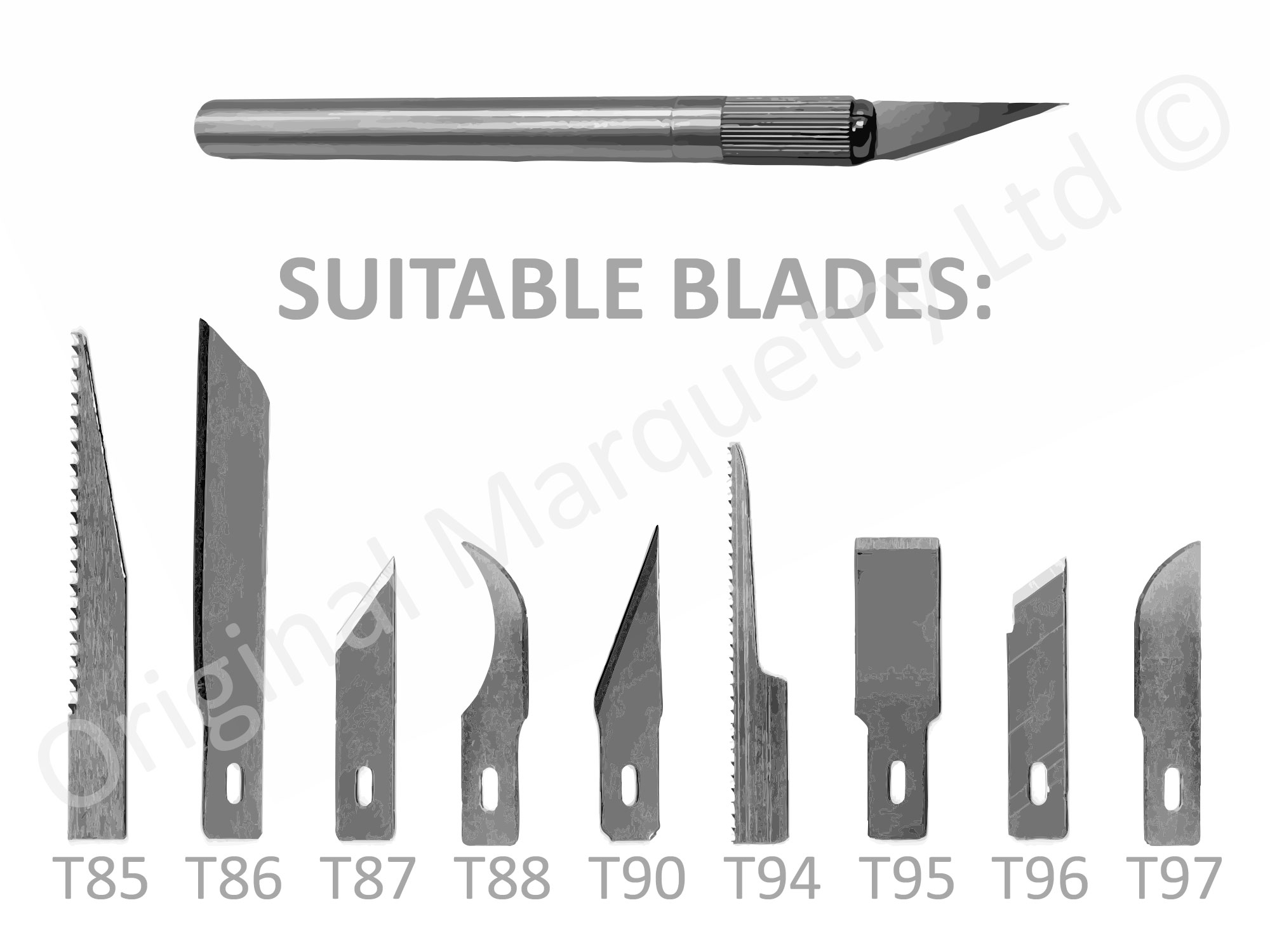 Marquetry Craft Knife Handle & Fine Point Blade - No. 2 - T79 - Image 2
