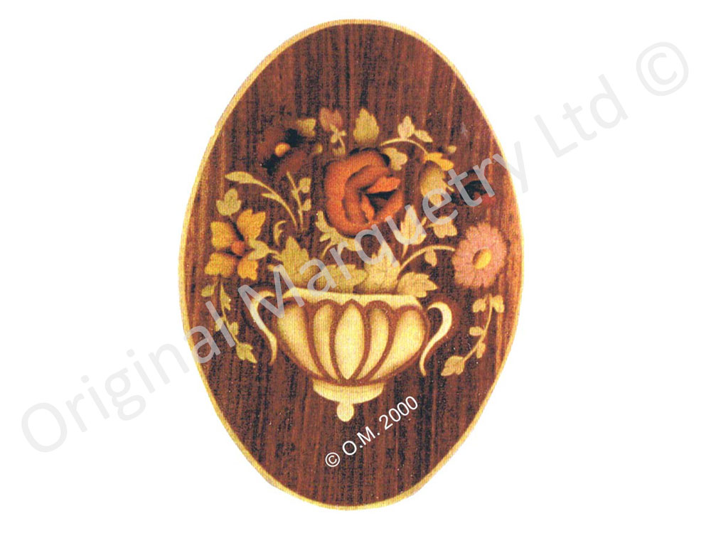 Marquetry Floral Vase Panels - M37