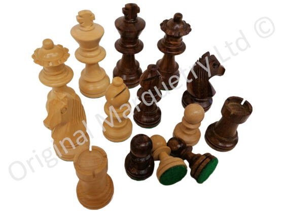 Chess Pieces made from Solid Maple & Rosewood - 70mm x 27mm - Image 2