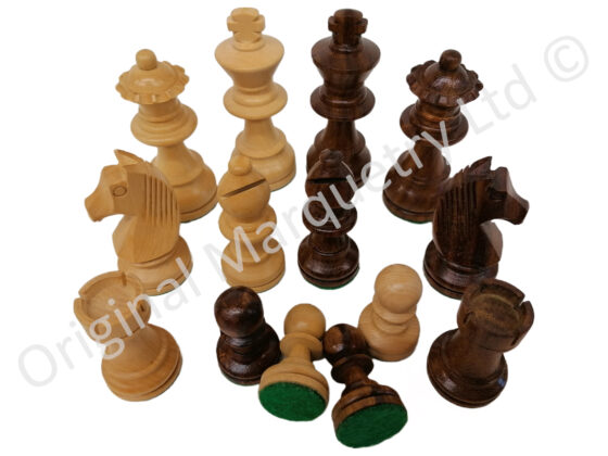 Chess Pieces made from Solid Maple & Rosewood - 70mm x 27mm